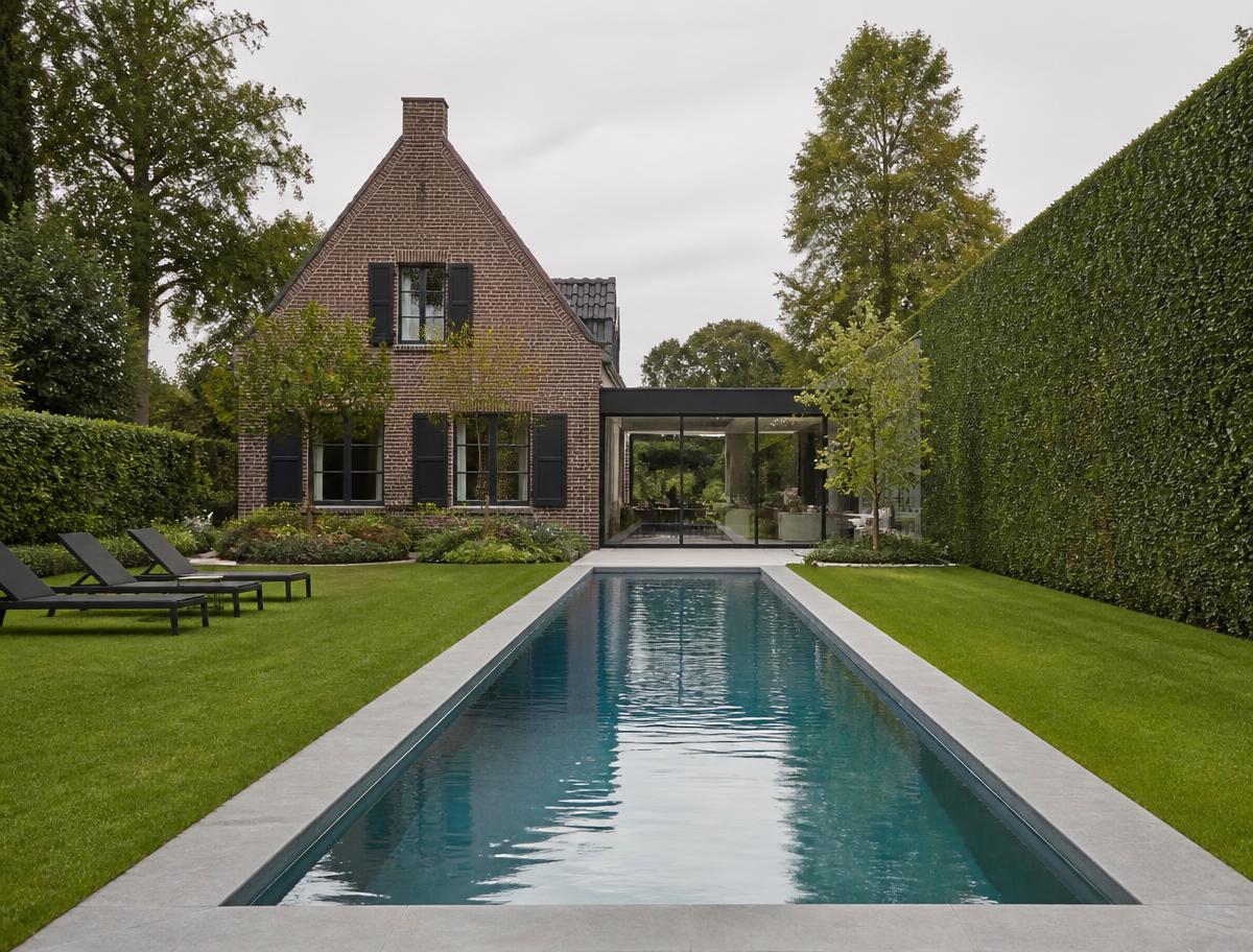 Rendering van zwembad Linear Slim 14 in Wassenaar